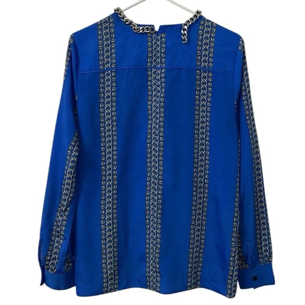 Michael Kors Blue/Grey Long Sleeve Top(Size Medium) - Picture 2 of 7